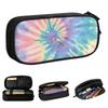 Tie Dye Shaka Peace Rainbow Pencil Cases Creative Pen Bag Girl Boy Large Storage Students School Gifts Pencilcases