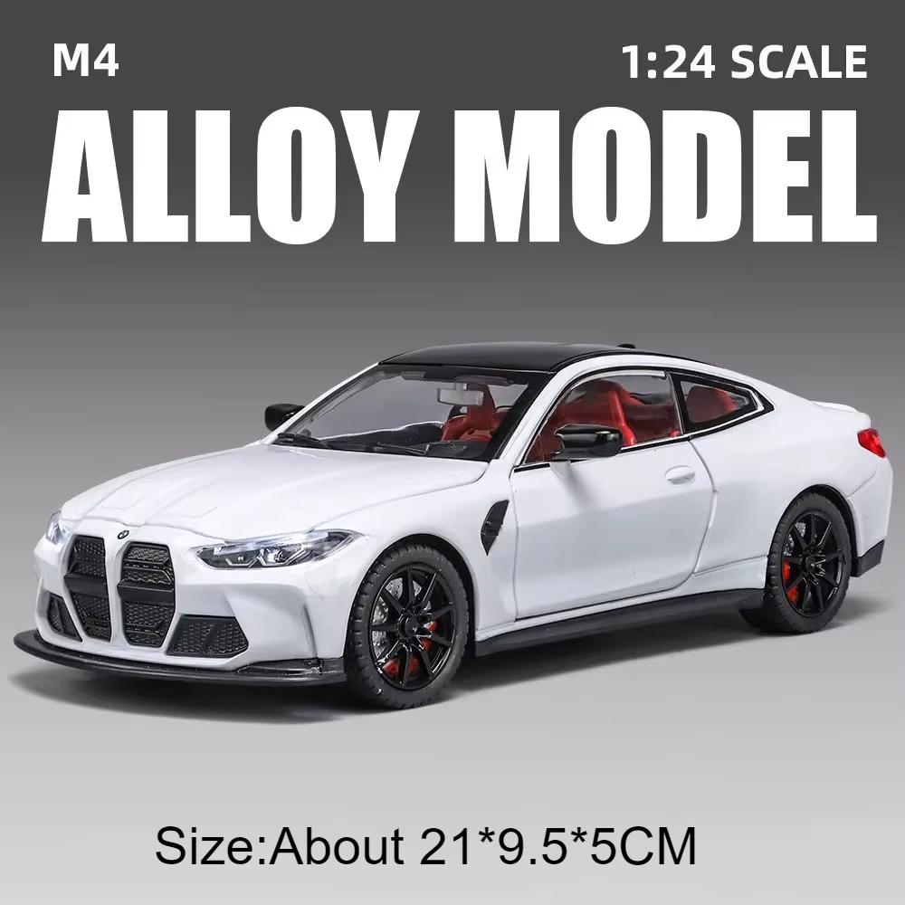 1:24 M3 M4 Toy Car Model Toy Metal Diecast Doors Opened Pull Back Simulation Vehicle Models Toys Kids Decorative Presents