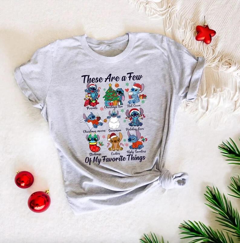 These Are A Few Of My Favorite Things Stitch Christmas Shirt, Stitch Christmas T Unisex T-Shirt S