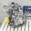 i new high-value personalized graffiti cool backpack junior high school students contrasting color backpack