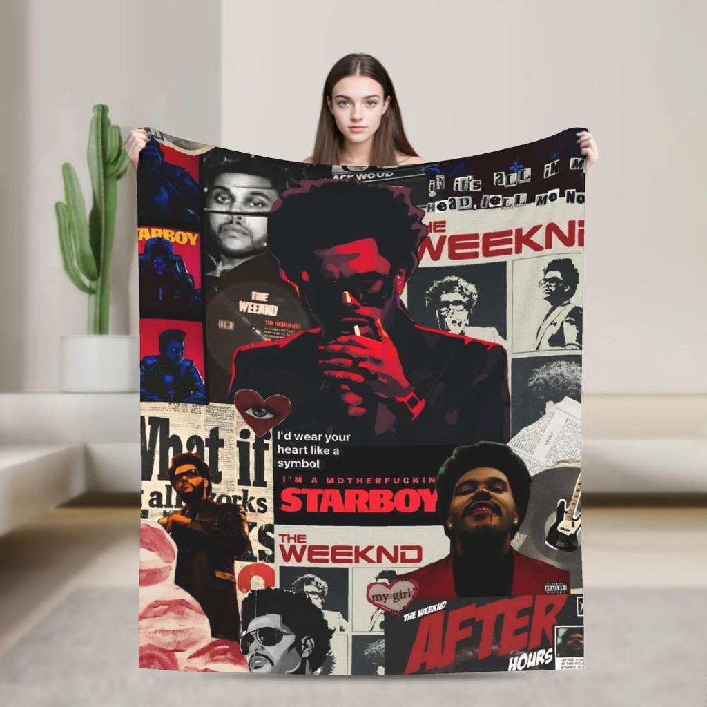The Weeknd XO Album Flannel Blanket  Super Warm Throw Blanket for Home Decor Camping Pattern Bedspread Sofa Bed Cover