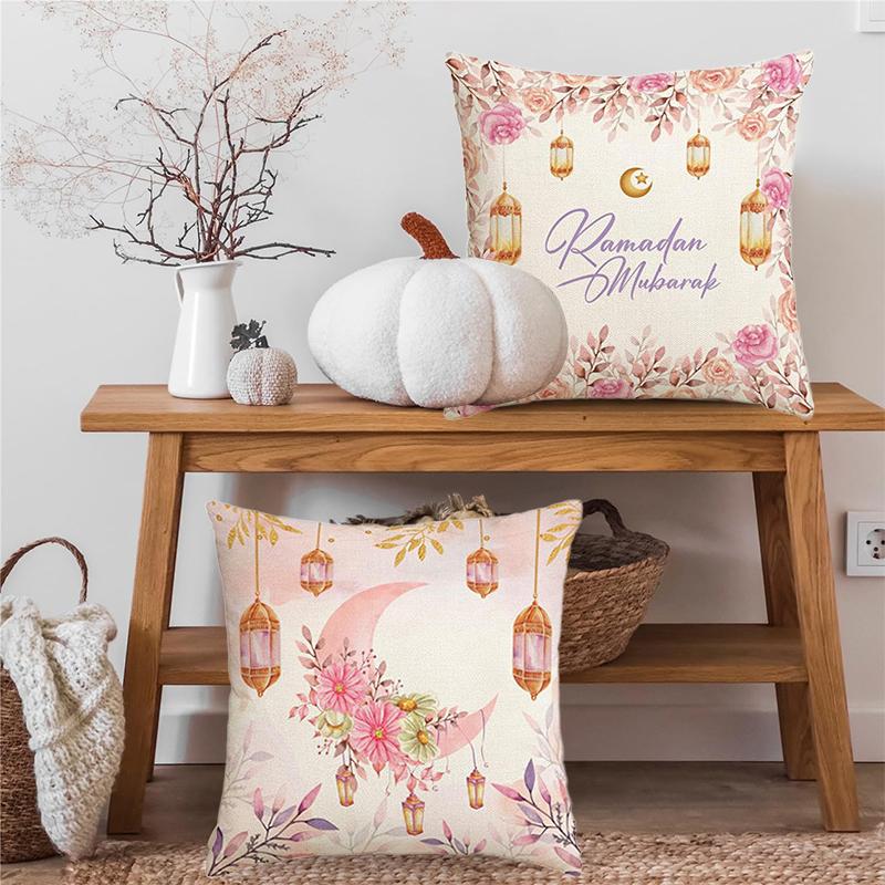 Ramadan Moon And Stars Throw Pillow Covers, Eid Gifts For Happy Eid Mubarak And Ramadan Decoration Cushion Cases