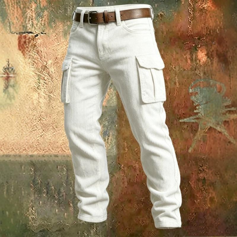 Men S Slim Fit Cargo Pants With Pockets Outdoor Casual Long Trousers