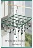 Rotatable Stainless Steel Clothes Drying Rack with 18 Windproof Rubber-Coated Clips for Socks and Underwear