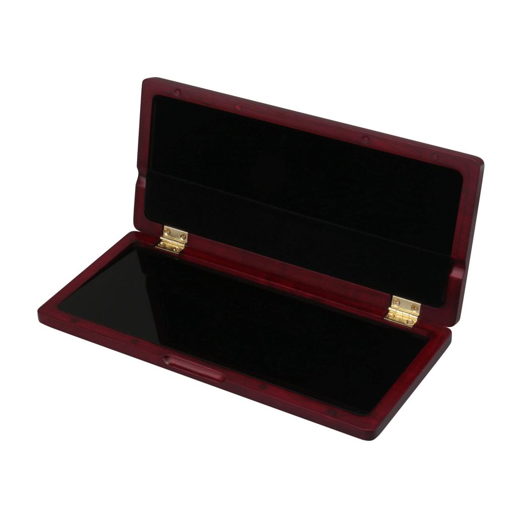 215x90x20mm Red Ergonomic Solid Wood Clarinet Reed Box for 10 Reeds with Velvet and Practical Closure