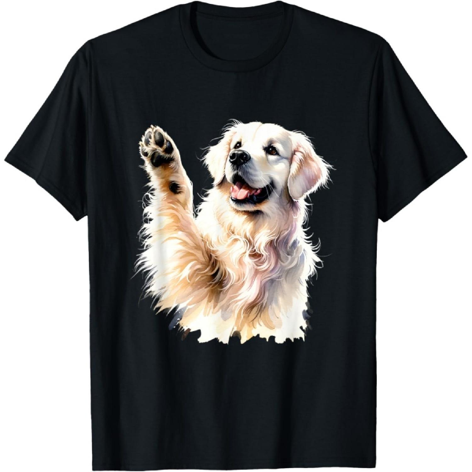 Golden Retriever Funny Dog Lover Paw Print Puppy Animal Cute T-Shirt S