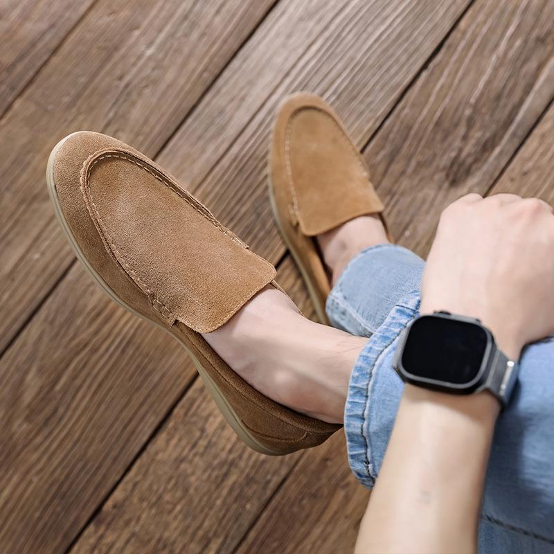 Autumn new shallow loafers men's fur one-pedal small leather shoes matte flat-soled overshoes 8253-M