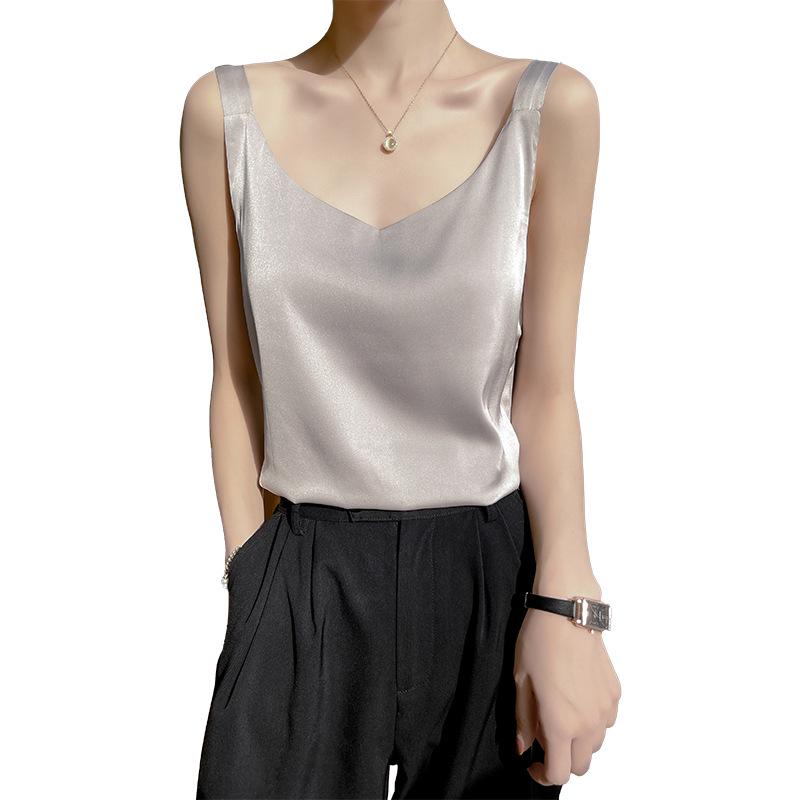 Satin V-Neck Camisole: Women's Versatile, Sexy Summer Top