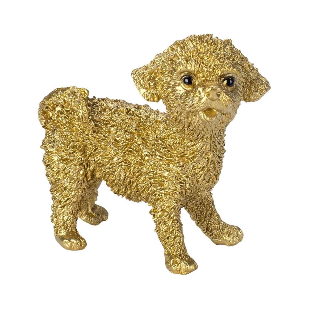 Ubia Metall Haustier Maltipoo Gold 4,5 x 2,5 x 4,3cm Puppenfigur Tierornament Gartendekoration Hund H24021-J12