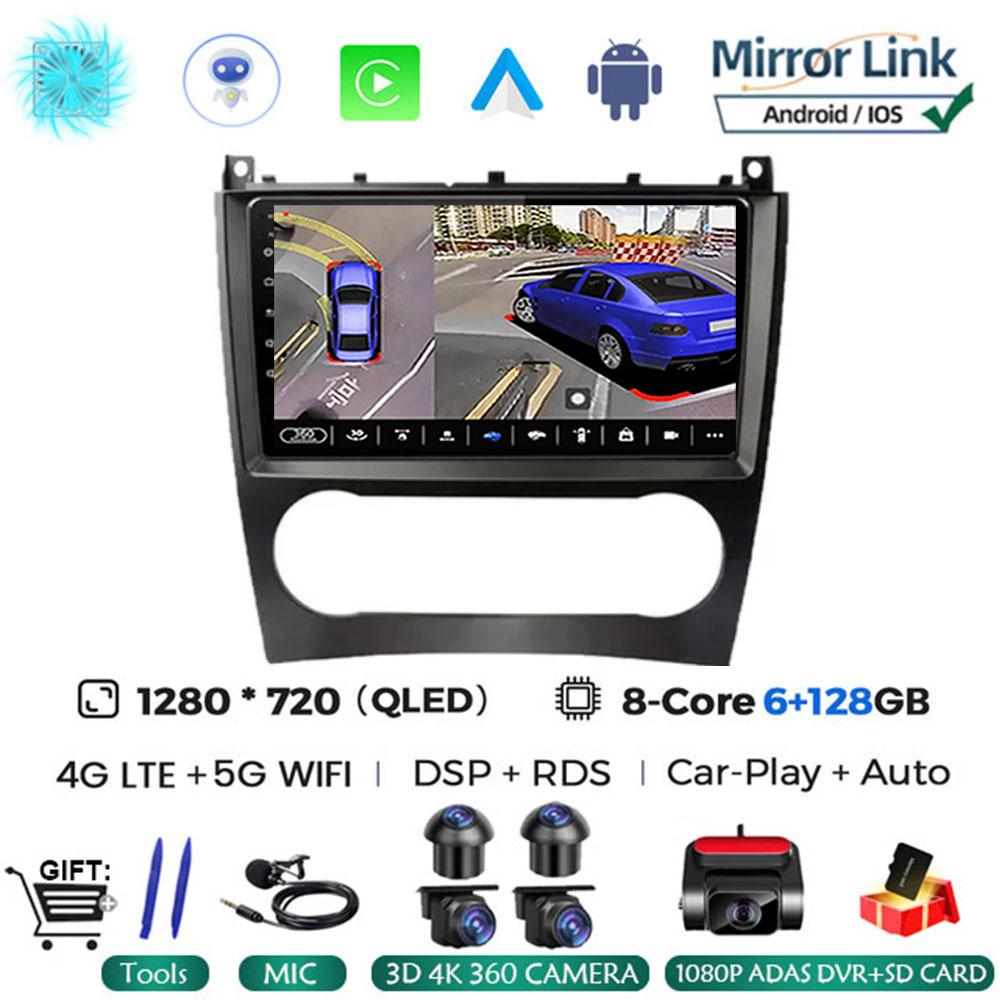 Android 14 For Mercedes Benz W203 W209 C180 C200 C220 C230 2005 - 2009 Car Radio Stereo Multimedia Navigation GPS Carplay AUTO