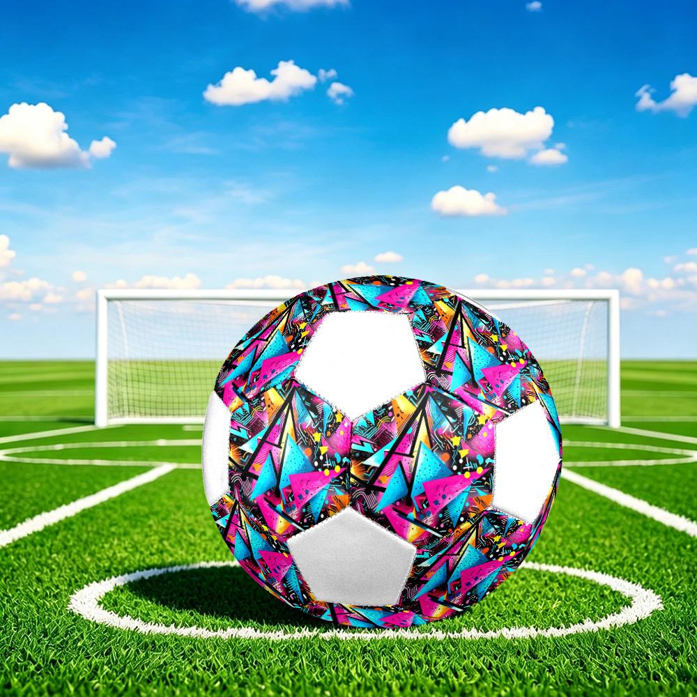 1pc Neon Triangle Lightweight PVC Training Soccer Ball, Size 5, Suitable for Indoor and Outdoor TrainingGift y60312