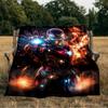 Iron In Action Blanket Flannel Throw for Sofa, Indoor, Camping, Living Room, Office, Chair, And Bed Soft Birthday Gift