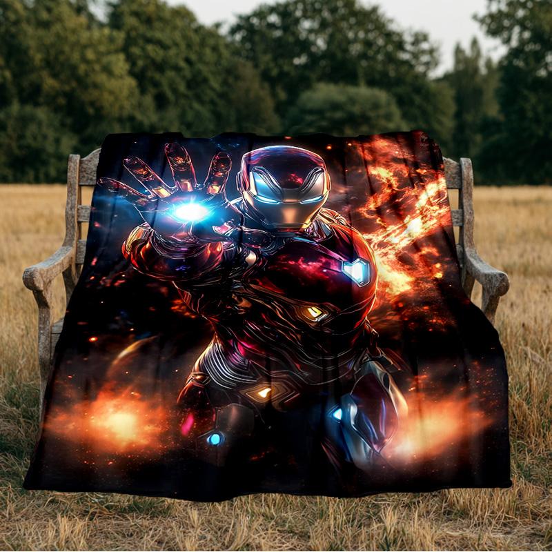 Iron In Action Blanket Flannel Throw for Sofa, Indoor, Camping, Living Room, Office, Chair, And Bed Soft Birthday Gift