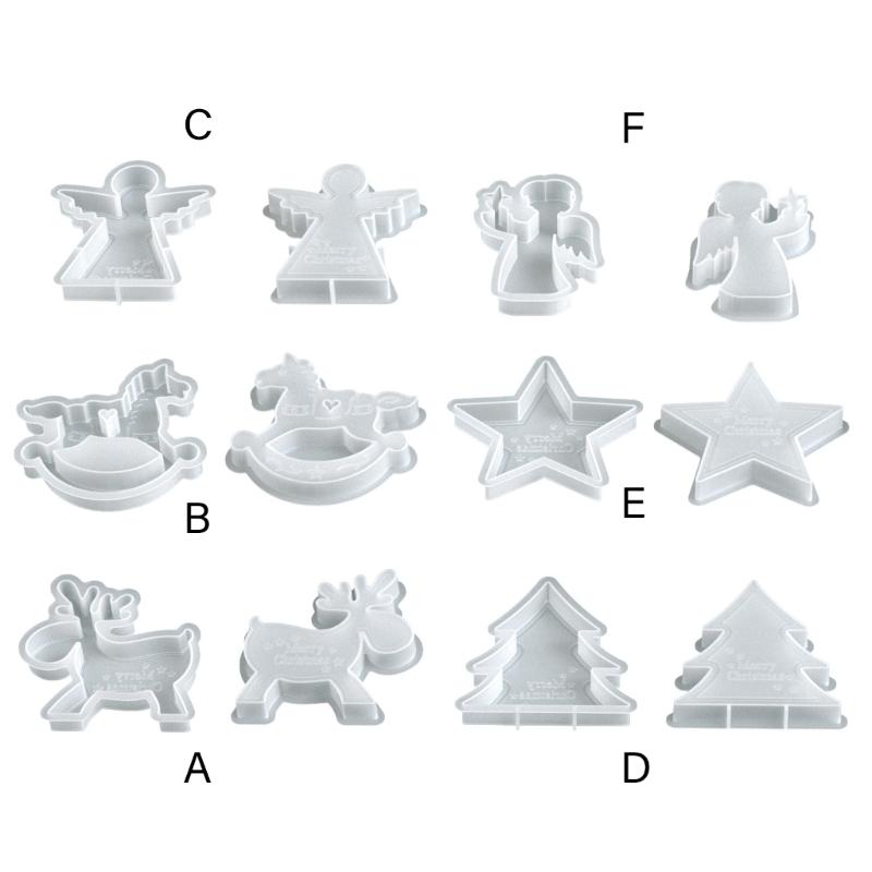 Food Grade Silicone Candle Making Molds With 6 Festival Designs Reindeer Horse Star Angel Christmas Crafts