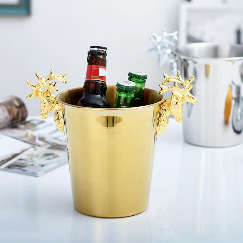 Stainless Steel Ice Bucket, Beer Cooler, Wine Utensils, Champagne Basin, Bar Accessories, Home Gathering Restaurant Decoration