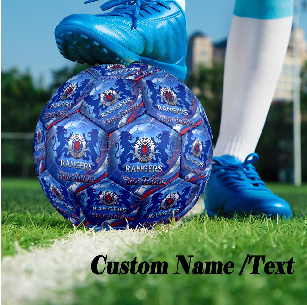 Size 5 Football Custom Name Text, Outdoor Training Soccer BallRangers FC