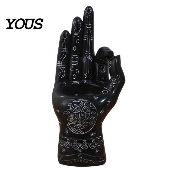 Resin Hand Statue for Meditation Palmistry Incense Holder, Statue, Decorative Holder Stick Ancient Mystical Palm Sculpture Home Table