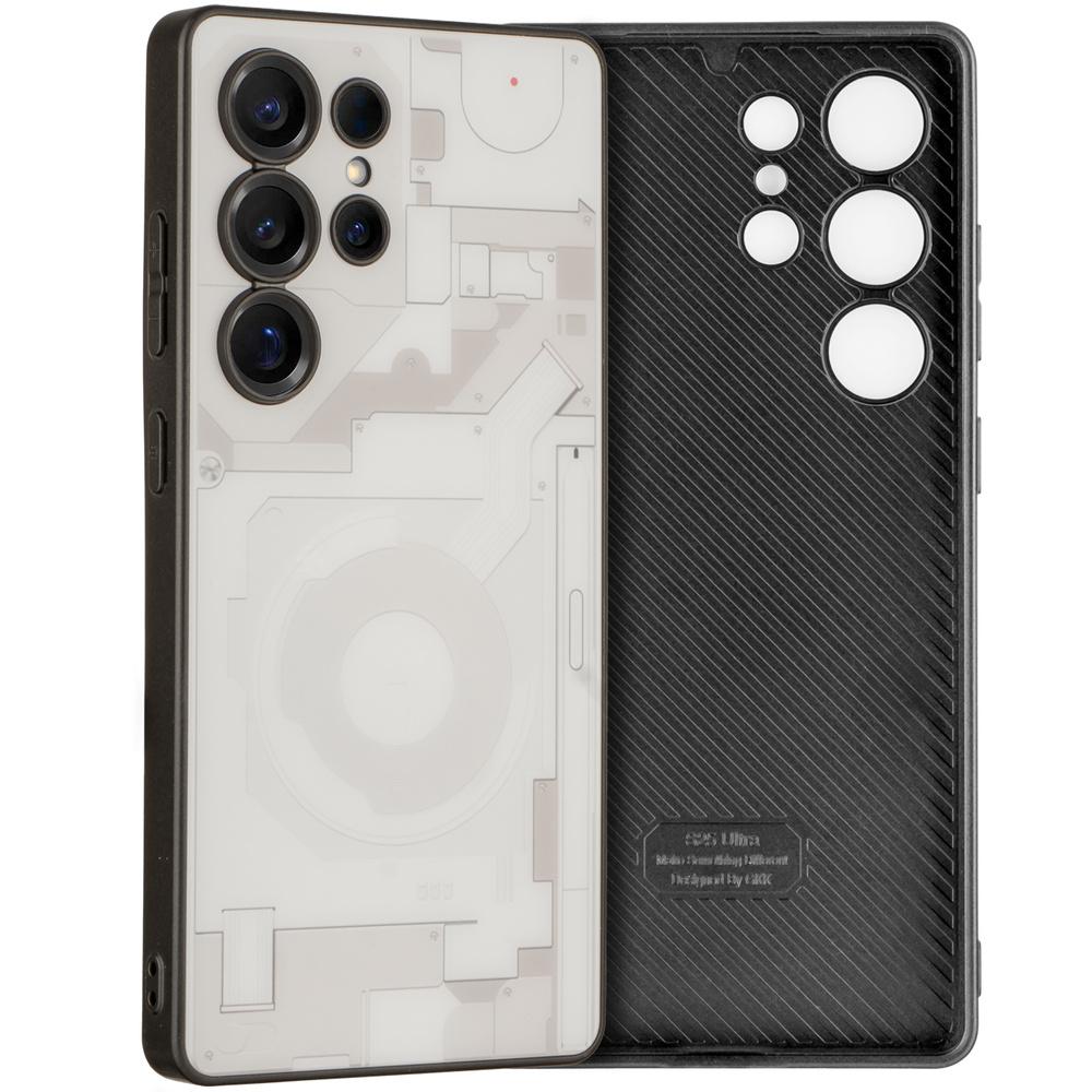Samsung Galaxy S25 Ultra Matte Case with Phone Interior Pattern, White