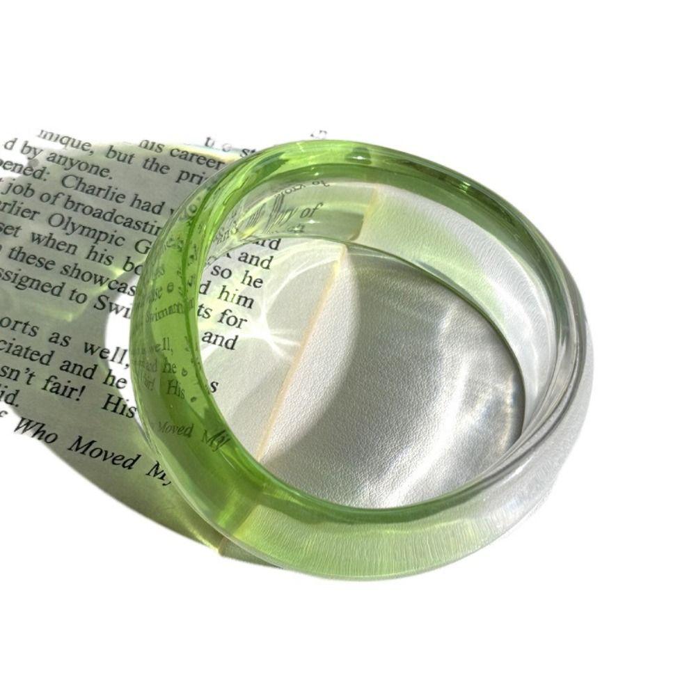 Transparent Jelly Color Wide Bracelet Gradient Geometric Irregular Bangle  Girls