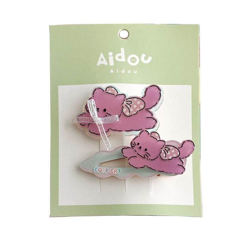 

2pcs Cartoon Dog/Rabbit Snap Hair Clip Decorative Barrettes For Kids Teens Perfect For Parties and Gifting Supply