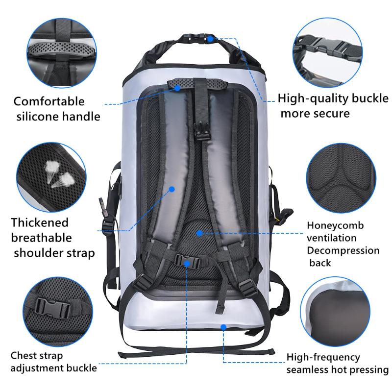 30L Waterproof Dry Bag Camping Backpack Drift Swimming Large River Trekking Diving Rafting Canoeing Kayak Pvc Camping Bag Pack