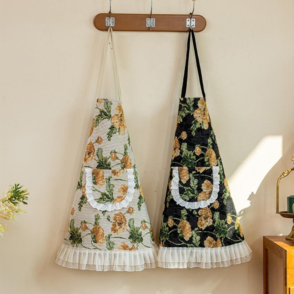 Elegant Kitchen Apron Anti Staining Work Clothes Practical Chinese Retro Apron Home