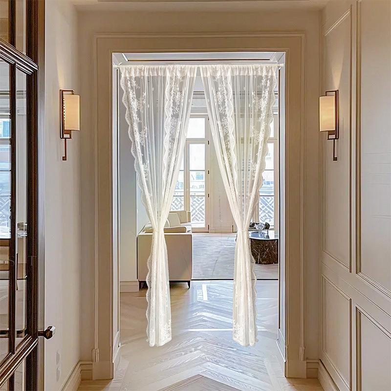 Door Curtain Princess Wind Dream Screen Curtain Balcony Living Room Study Dining Room White Window Screen Door Curtain Partition