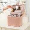 Oceanight Cosmelux Makeup Box Mirror Large Capacity Cosmetic Pouch Portable Compact Storage Vanity Case Stylish Travel Hotel Outdoor Multifunctional