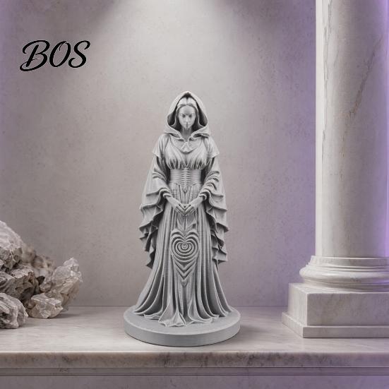 Bedroom Desk Decoration 3D Printed Witch Statue, European Style Mysterious Figurine with Fine Creative Texture & Stable Base, Compact Desktop Ornament