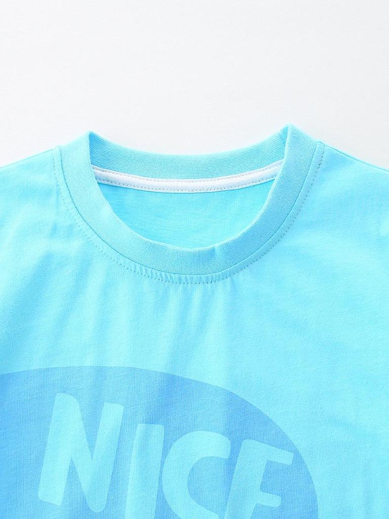 European & American Style Summer Cartoon Shark Boys' Knit Cotton 2-Piece Set