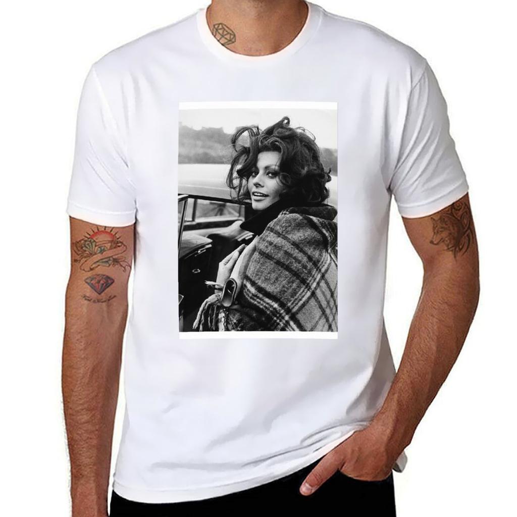 Sophia Loren Cute Legend Tshirt Minimalist Casual Short Sleeve Top