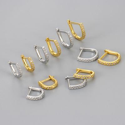 Micro Pave Zircon Super Sparkly Sweet Girl Earrings Temperament Niche High End Ear Buckle Hoops For Women Fashion Jewelry