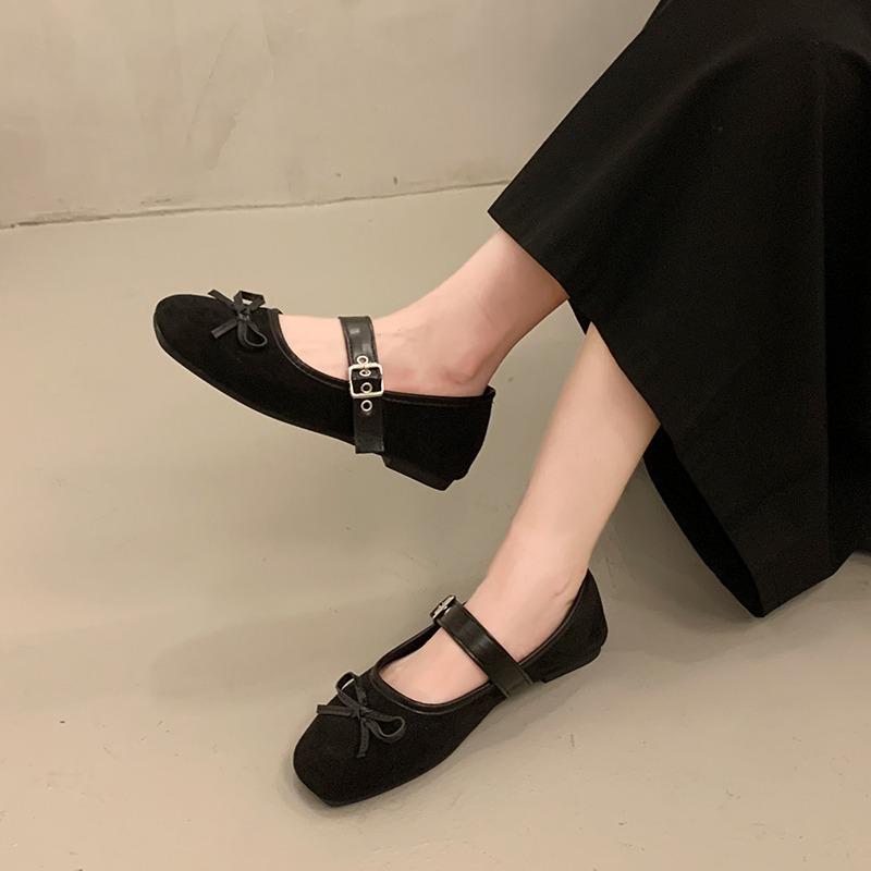 

Модные женские туфли Мэри Джейн на плоской подошве с французским бантом, модный леопардовый принт, квадратный носок, женские удобные туфли с мягкой подошвой, одинарные туфли Zapatos De Mujer 36 чёрный