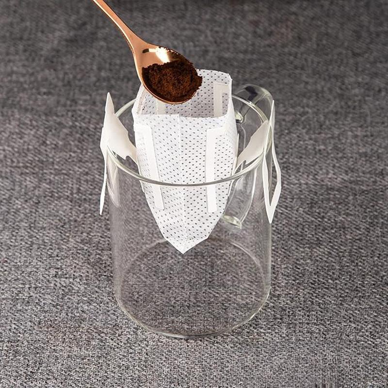 50Pcs Disposable Hanging Thickened Coffee Filter Paper Bag Household Office Travel Portable Hand Drip Coffee Filter Screen