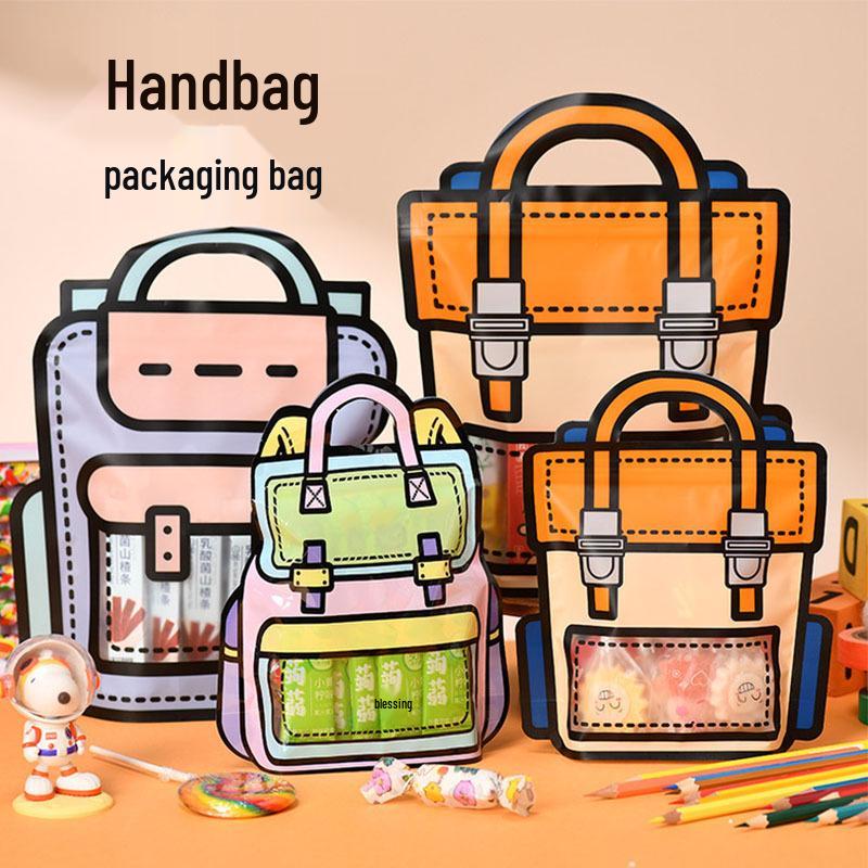 Cute Cartoon Book & Snack Gift Bag for Kids - Birthday or Children's Day Sealable Packaging