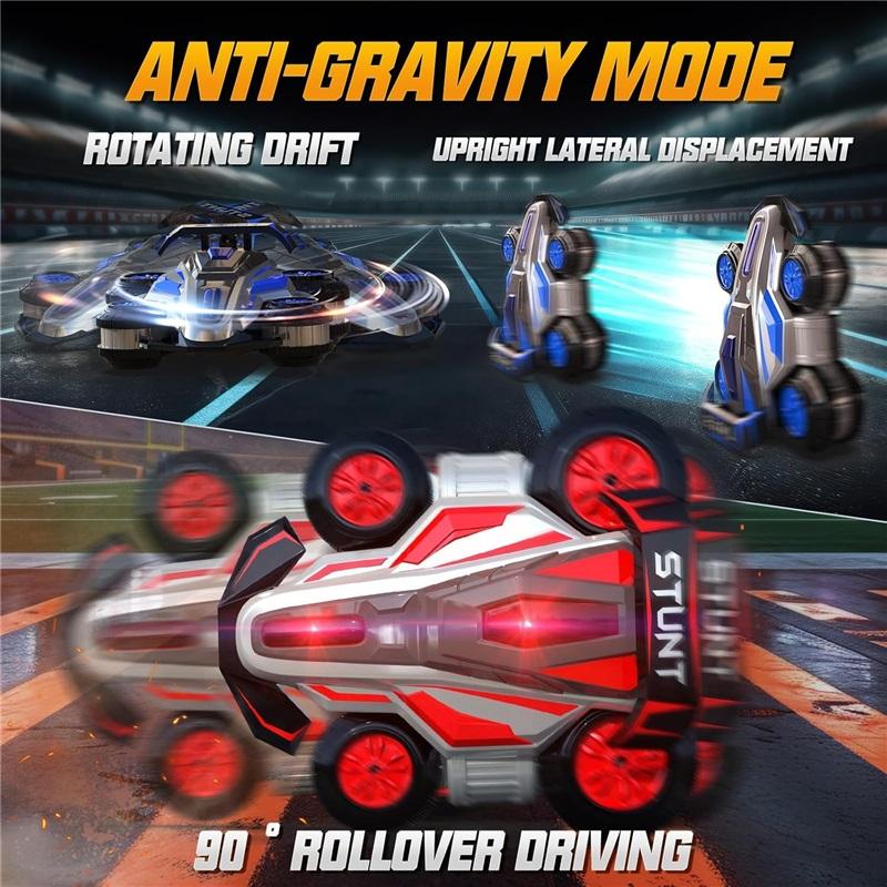 1:14 מכונית על שלט רחוק לדריפט 2.4GHz 4WD מכונית על שלט רחוק מסתובבת 360 מעלות רכב צעצוע עם אור ומוזיקה, הליכה זקופה והתהפכות ארבע גלגלים