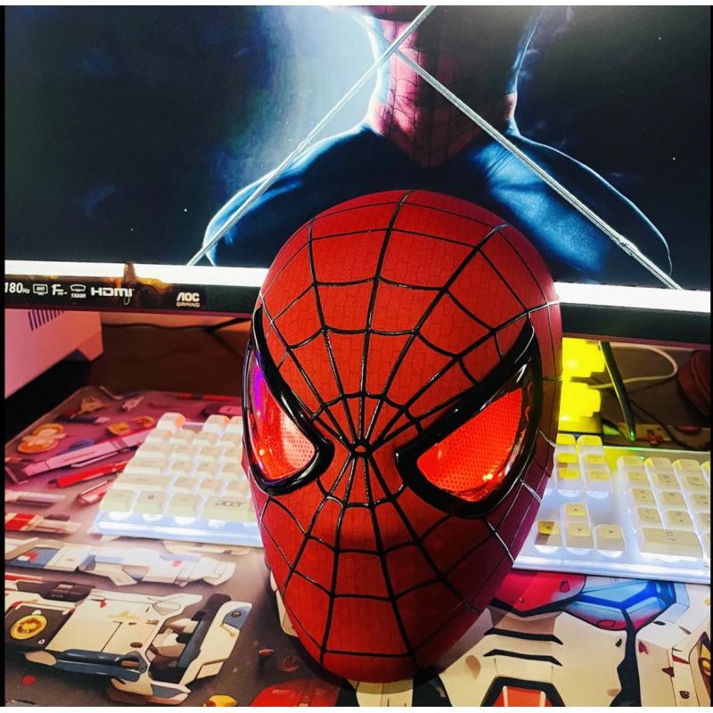 Kapuce Spider-Man s pohyblivýma očima, Elektrická blikající maska, Helma pro expedici Super hrdinů
