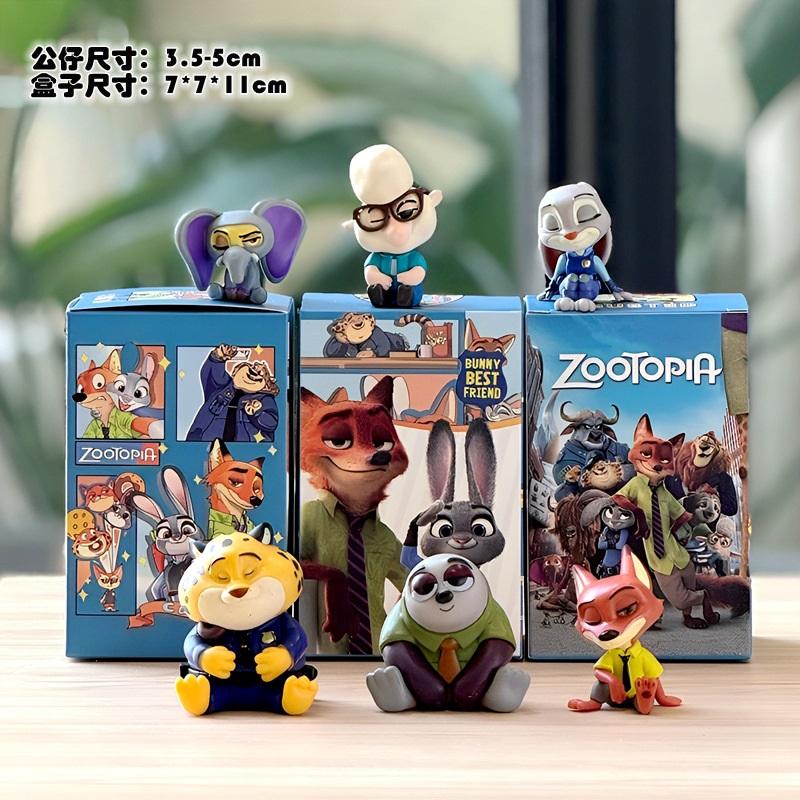 Zootopia Figure Set 4 Styles, Cute Cartoon Animal Characters PVC Collectible Model Toys, Best Gift for Kids Fans