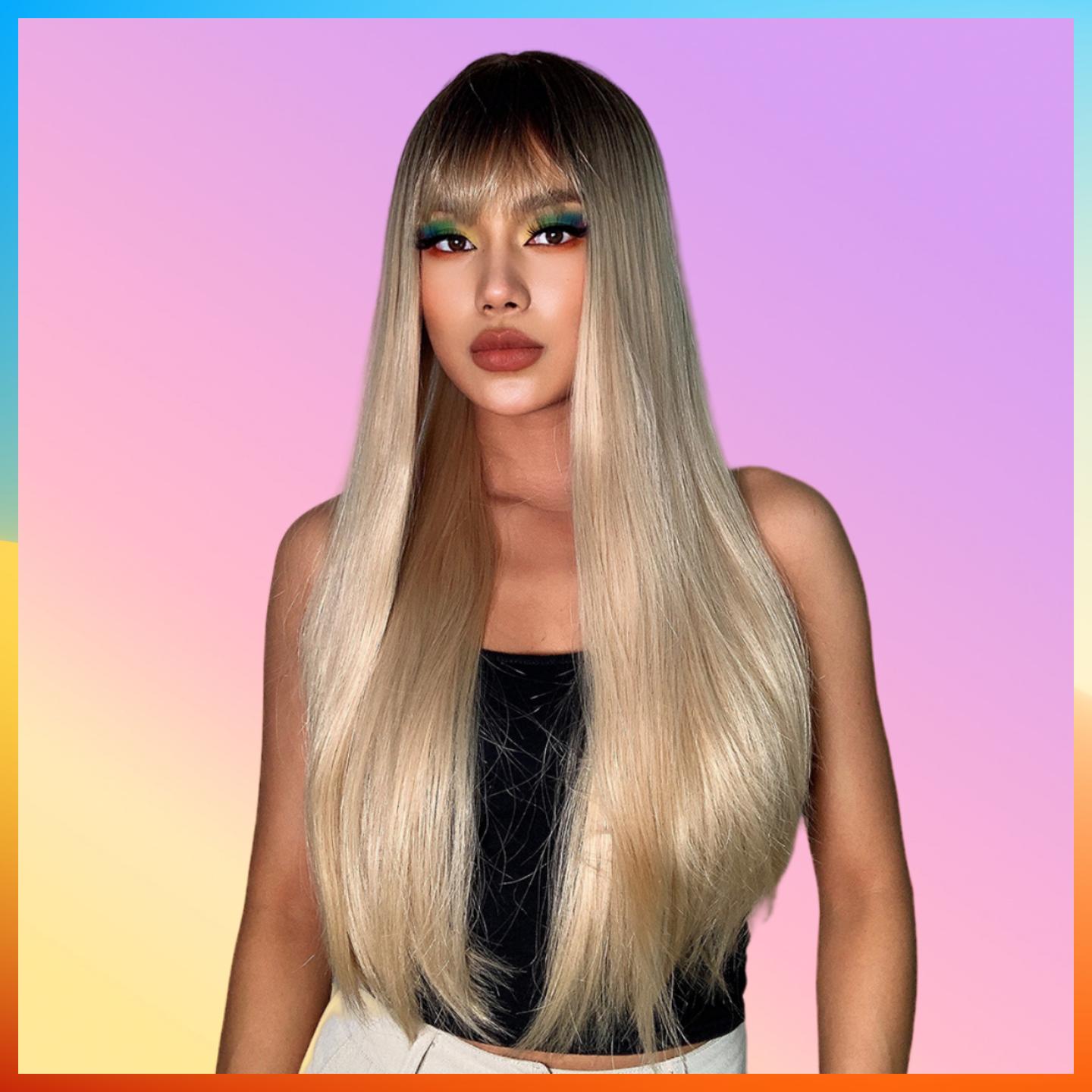 

2025 Европейский модный длинный прямой парик для женщин HW920