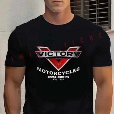T-shirt en coton unisexe avec logo Victory Motorcycles