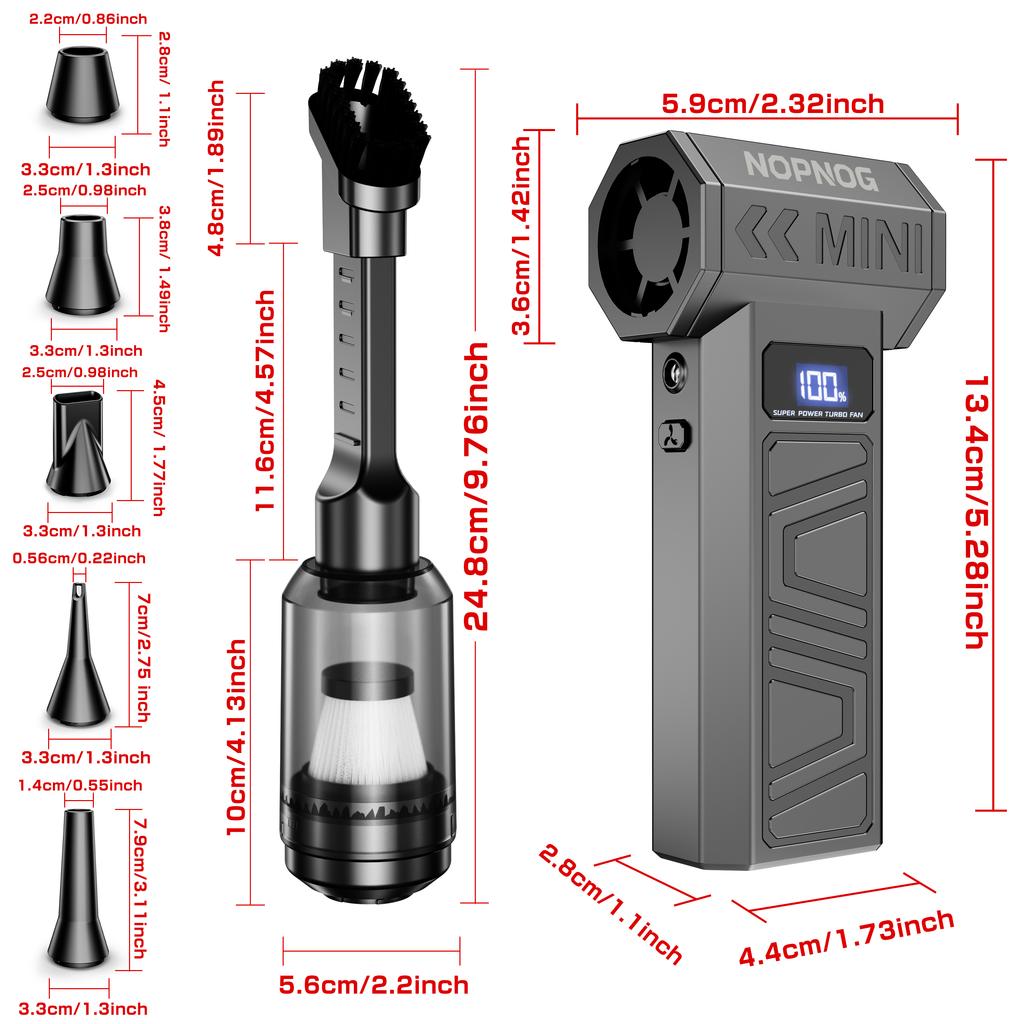 Mehrzweck- Schneegebläse-Staubsauger Autozubehör Auto Starker Lüfter Turbo-Gebläse Düsenlüfter Reinigungs-Blaswerkzeug Blasen und Saugen