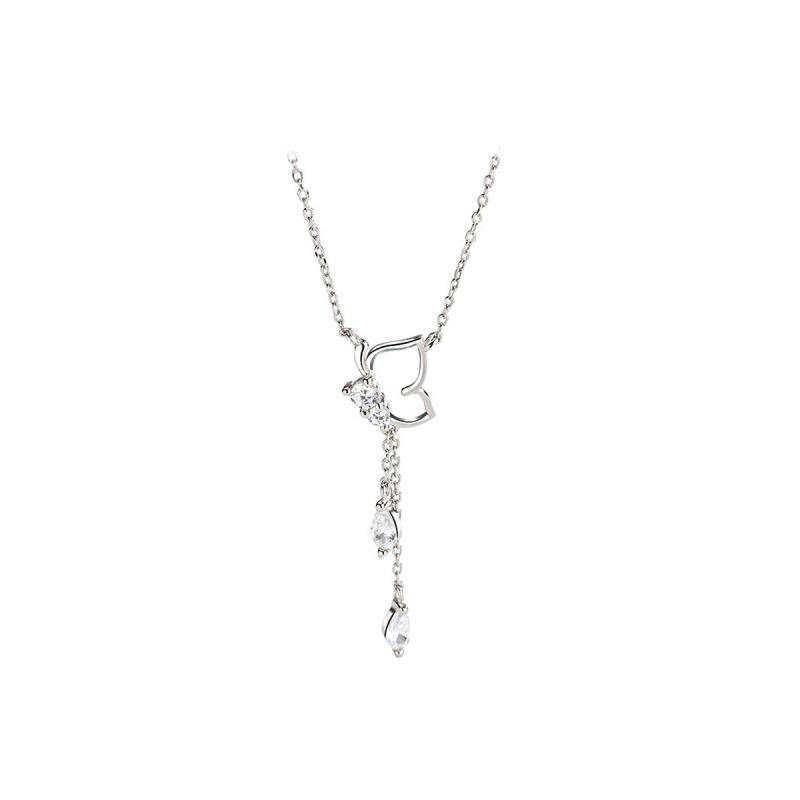 S925 Sterling Silver Butterfly Pendant Necklace for Women , Trendy Tassel Chain Summer 2024 Fashion Jewelry