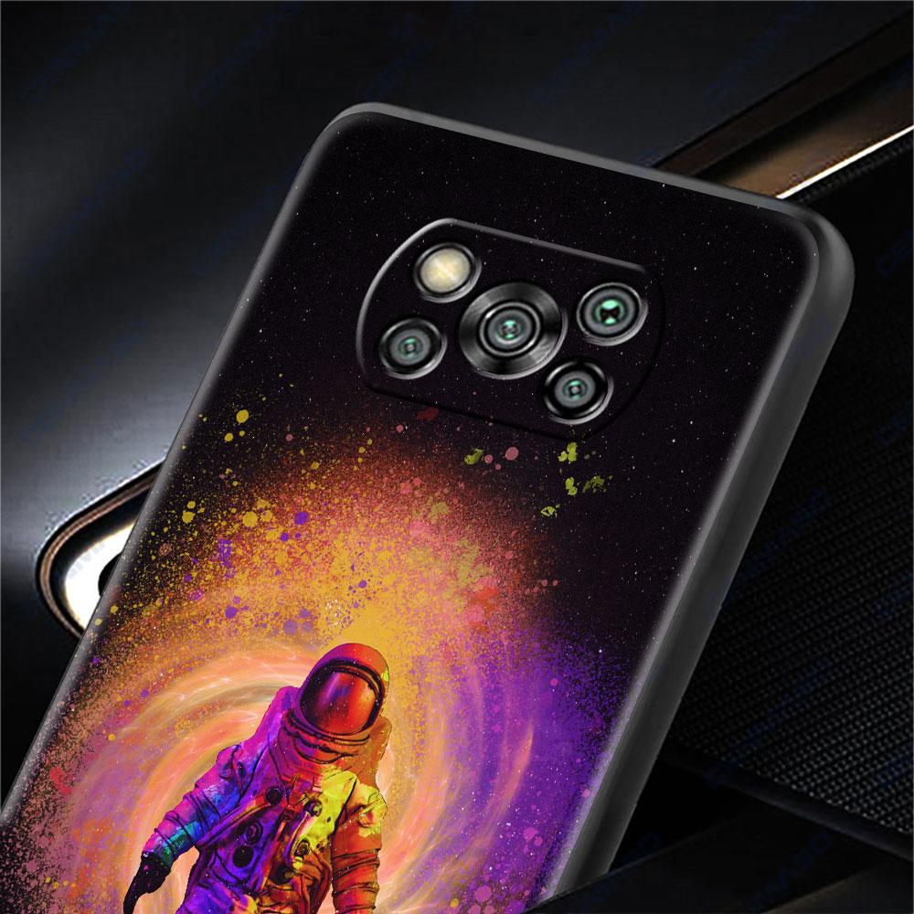 Case For Xiaomi Mi Poco X3 NFC X4 Pro F3 F4 GT M4 M3 F1 C40 11 Lite 11T Soft Silicone Funda Phone Cover Cool Lonely Astronaut