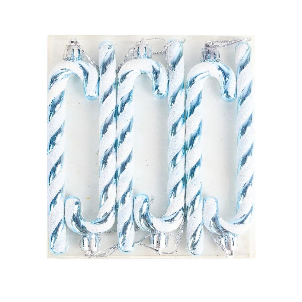 6 Stück Neue Kunststoff Weihnachts-Hängedekoration Zuckerstange Galvanisiert Weihnachtsbaumschmuck Kugel 8 Farben Weihnachtsbaumkugeln