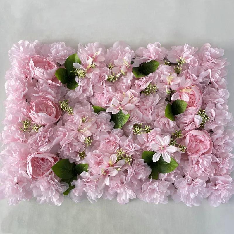 

Simulated Peony Dahlia Wildflower with Leaf Flower Row Wedding Studio Background Fake Flower Shopping Mall Window Decoration