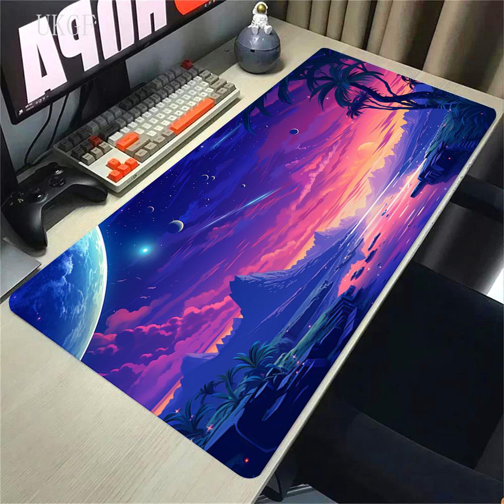 Alfombrilla de Ratón de Goma Impresión HD 900x400 Paisaje Montaña Atardecer Alfombrilla de Ratón Cartoon XXL Alfombrilla de Ratón Extendida Alfombra Antideslizante para PC