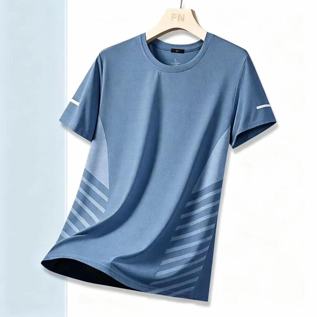 Men's Plus Size Quick-Dry Summer T-Shirt with Ice Feel - Trendy Loose Fit Short Sleeve
