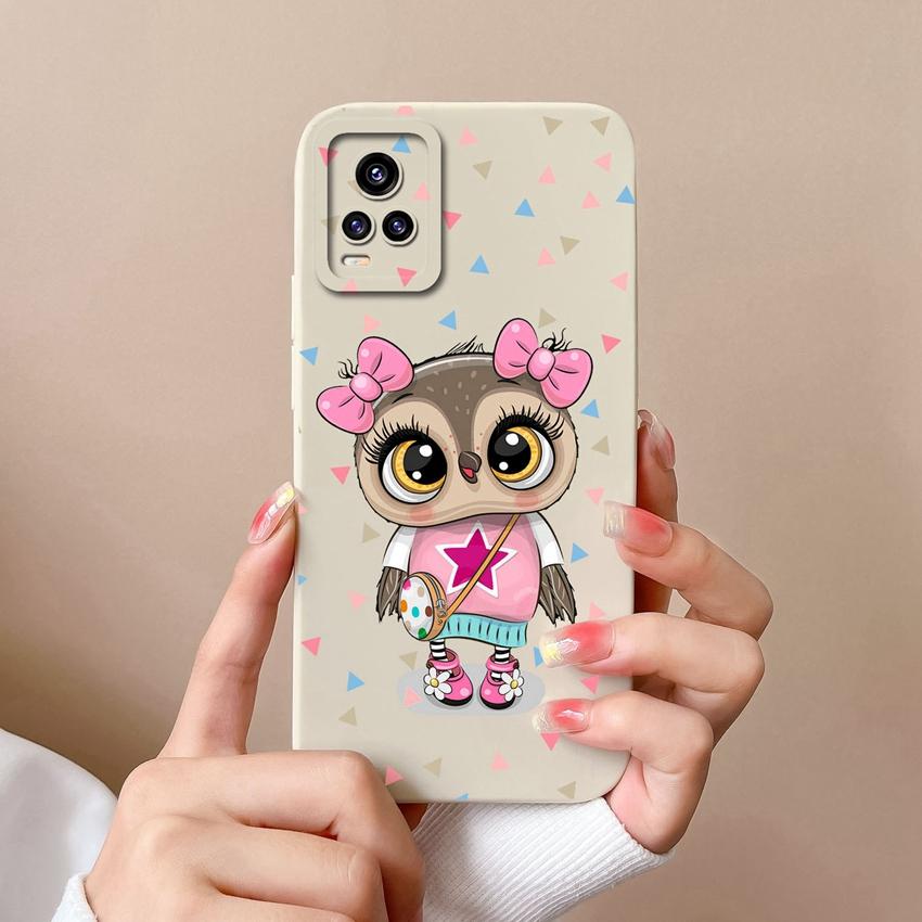 Case For Vivo V17 V20 S19 Y75 S16 Y77 Funny Cartoon Cat Pattern Phone Covers Screen Protector Soft Silicone Anti Slip Protection For Vivo Bumper Shell