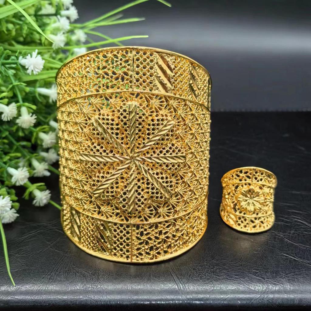 24K Gold Plated Bridal Bracelet for Women - Dubai and India Wedding Jewelry