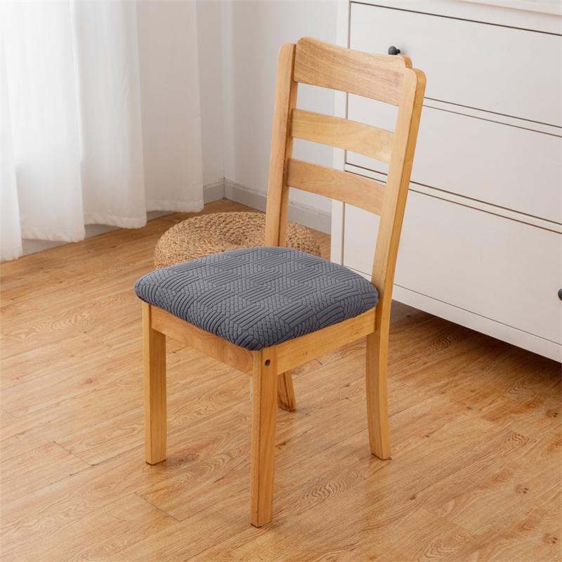 1Pc Elastic Dining Chair Seat Covers Jacquard Stretch Chair Cover Removable Seat Cushion Slipcover For Home Party Cafe